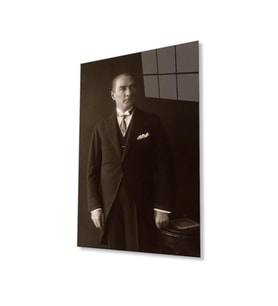 Atatürk Cam Tablo 4mm Dayanıklı Temperli Cam, Atatürk Glass Wall Art (Çok Renkli)