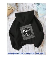 Unisex Carpet Regional Baskılı Oversize Baskılı Kapşonlu Sweatshirt 3 Iplik (Siyah)