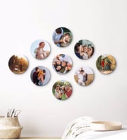 Kisiye Özel 9 Fotografli Oval Kolaj Tablo Duvar Dekrasyonu