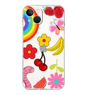 PrintiFy iPhone 13 Mini ile Uyumlu Water Color 5  Kamera Korumalı Şeffaf  Kılıf