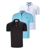 ÜÇLÜ SET T8582 DEWBERRY ERKEK T-SHIRT-SİYAH-BEYAZ-CAMGÖBEĞİ (Karışık)