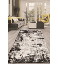 Dijital Kaymaz Taban Yıkanabilir Modern Renkli Salon Halısı Mutfak Halısı Yolluk ND-HT-1319 (Siyah)