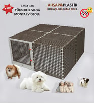 Leganest Üstü Kapalı Köpek Çiti 1m X 1m X Yükseklik 50cm, Küçük Irk Köpekler İçin