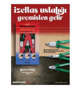 İzeltaş 13000005314 Nostalji Serisi Kraft Pense Seti 3 Parça