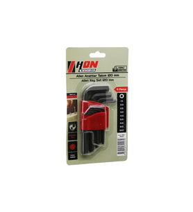 9PCS SİYAH KISA - DÜZ 120MM ALYAN ALLEN ANAHTAR TAKIMI BRKT-702279 (4767)