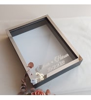 Siyah 30x40 Cm Fotoğraf Bölümsüz Yarı Gümüş İsimli Ledli Gül Saklama Kutusu