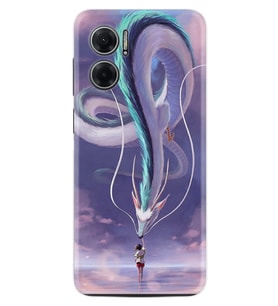 Xiaomi Redmi Note 11E Kılıf Silikon Desen Özel Seri Kız ve Ejderha 1742