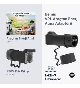 Bemis Tek Çıkışlı V2L (Vehicle to Load) Elektrikli Araç Uyumlu Adaptör – Hyundai / Kia / SsangYong