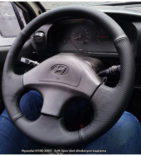 Hyundai H100 2003 Araca Özel Direksiyon Kılıfı (SOFT NOKTA NAPA) (Karışık)
