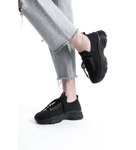 Kadın Rocco Siyah Triko Taşlı Spor Ayakkabı & Sneaker