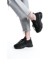 Kadın Rocco Siyah Triko Taşlı Spor Ayakkabı & Sneaker
