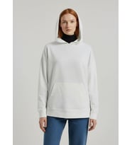 Kadın Beyaz Kapüşonlu Oversize Sweatshirt