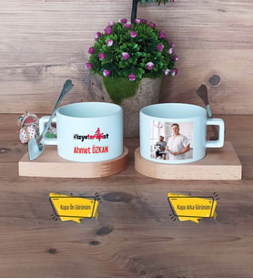 Fizyoterapist Kupa Bardak Ahşap Altlıklı Kısa Fotoğraflı Tıp Bayramı Hediyesi Fizyoterapistler Günü Hediyesi