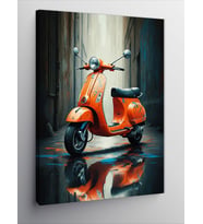 Kanvas Tablo Turuncu Vespa Ve Sokak