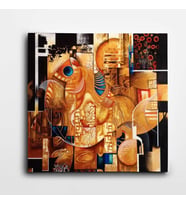 Soyut Balık Modern Sanat Kare Kanvas Tablo