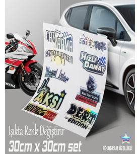 cam kaput yazıları set hologram sticker set motosiklet kelebek cam bisiklet atv scooter araba uyumlu