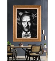 Altın Varaklı Çerçeveli Paspartulu Atatürk Tablo DC1465 (Gold)