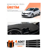 RENAULT CLIO 4 (2012-2019) Uyumlu Torpido Koruma Örtüsü Oto Kılıfı - Siyah