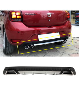Dacia Sandero Gri Difüzör Çiftli Kare Egzoz Görünümlü D Tip Difizör