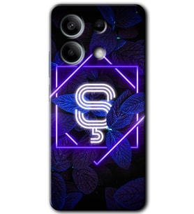 Xiaomi Redmi Note 13 Pro 5G Kılıf HD Desen Baskılı Kılıf - Dark Neon Yaprak Ş Harfi