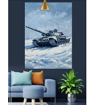Karda İlerleyen Tank Dekoratif Kanvas - Mdf Ahşap Tablo