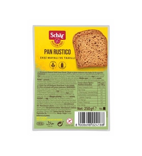 Schar Pan Rustico Glutensiz Ekşi Mayalı ve Tahıllı Esmer Ekmek 250g