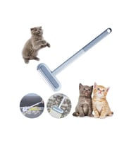4 in 1 Kedi Köpek Tüy Toplayıcı Fırça Halı Kumaş Koltuk Kıl Toz Pencere Temizleme Fırçası Silecek (MAVI-BEYAZ)
