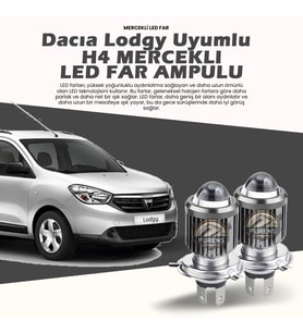Dacia Lodgy Için Uyumlu Şimşek Etkili Mercek Led Xenon Oto Ampulu Çift Renk