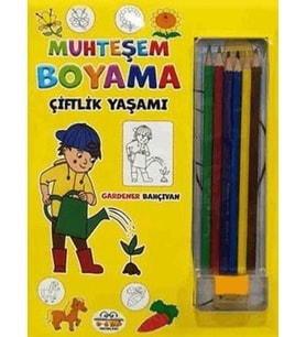 Muhteşem Boyama - Çiftlik Yaşamı + 6lı Boya Kalemi