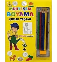 Muhteşem Boyama - Çiftlik Yaşamı + 6lı Boya Kalemi