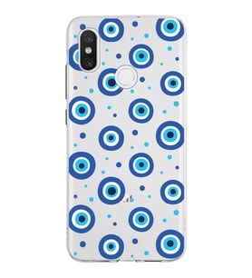 PrintiFy Xiaomi Mi 8 ile Uyumlu 1mm Slim Fit Nazar Boncuğu 1 Baskılı Şeffaf  Kılıf
