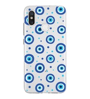 PrintiFy Xiaomi Mi 8 ile Uyumlu 1mm Slim Fit Nazar Boncuğu 1 Baskılı Şeffaf  Kılıf