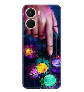 Vivo Y16 Kılıf Silikon Desen Özel Seri Finger planet 1740