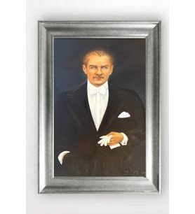 Gümüş Çerçeveli Atatürk Tablo cv657