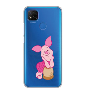 Xiaomi Redmi 9C / 10A Uyumlu Piglet Tasarımlı Şeffaf Telefon Kılıfı