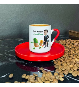 Tıbbi Mümessil Kırmızı Türk Kahvesi Fincanı