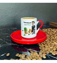 Tıbbi Mümessil Kırmızı Türk Kahvesi Fincanı