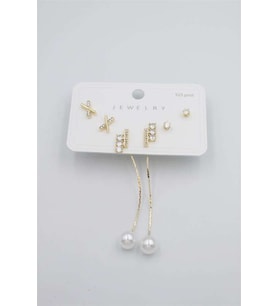 Çoklu Set Küpe - Altın