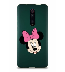 Xiaomi Redmi K20 Pro Soft Premier Kapak Minnie Mouse-C Tasarımlı Silikon Kılıf - Yeşil (Şeffaf)