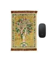 Bursa İpek Hardal Dekoratif Küçük Halı Mousepad