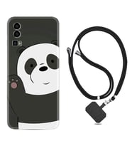 General Mobile Gm 23 Kılıf Silikon Boyun Askılı İpli Desenli Silikon Hello Panda 1709
