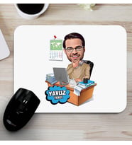 İşkolik Erkeğe Karikatürlü Mouse Pad