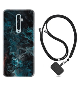 Oppo Reno 2Z 4 Lite 4 Pro 5 6 7 A31 Kılıf Boyun Askılı Silikon Colorful Abstract 1384