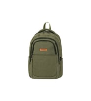GALB Leather Kahverengi Kanvas Kumas Ortopedik Yumusak Sirt Destekli Laptop Bolmeli Gunluk Okul ve