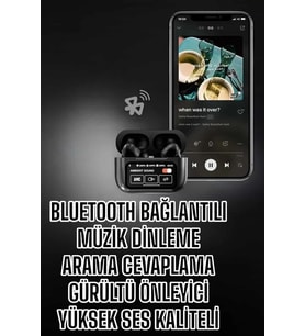 Yeni Nesil Bluetooth Kulaklık Ekranlı Yüksek Ses Kaliteli Uzun Şarj Süreli