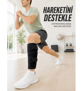 Baldır Destekleyici Ayarlanabilir Çift Bantlı Siyah Alt Baldırlık