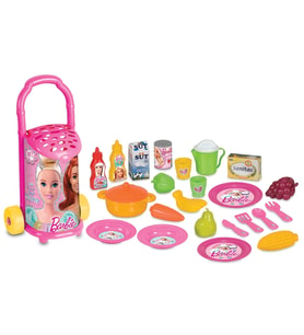 Barbie Pazar Arabası - Mutfak Setleri - Ev Oyuncak Setleri - Meyve Sebze Oyuncak