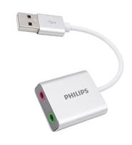 Philips SWR1656Y/93 USB Harici Stereo Ses Kartı Dönüştürücü Adaptör 3.5Mm Mikrofon Hoparlör Çıkışlı