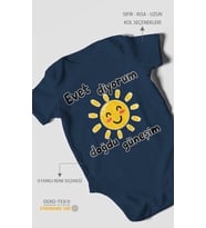 Evet diyorum doğdu güneşim Kısa Kollu Bebek Body %100 Pamuk