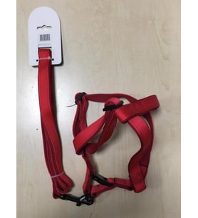 ANS Yumuşak Dokulu Bel Takım Tasması L Boy Düz Kırmızı İç Gri 20-35 Kg Köpeklere